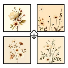 Set 4 Realistic Digital Wall Art Print Modern Home Decor Printable Instant #40