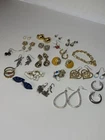 Large Lot of Vintage & Modern Costume Jewelry Earrings & Bracelet Mixed Style
