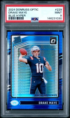 2024 PANINI DONRUSS OPTIC BLUE HYPER #229 DRAKE MAYE ROOKIE RC PSA 9
