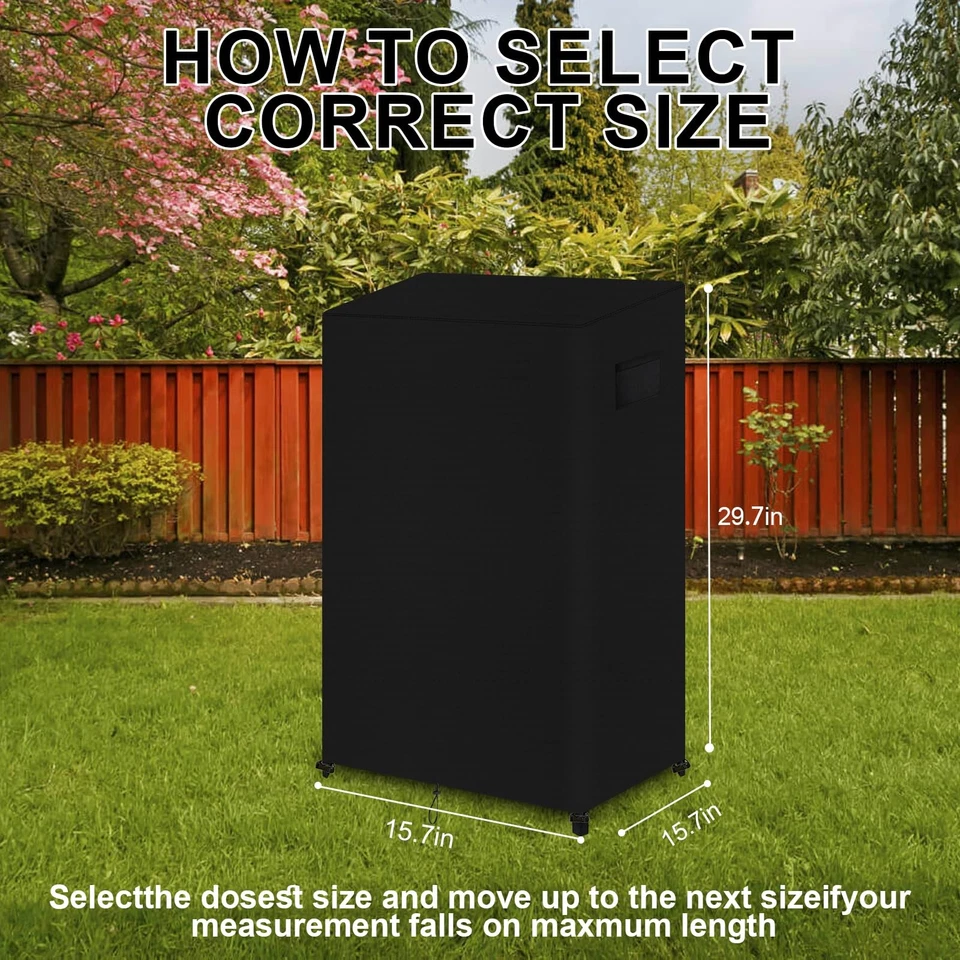 GJMZTQG Heavy Duty Outdoor Turkey Fryer Cover 600D Waterproof Black 15.7x29.9" - Image 2 of 4