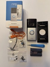 Ring Video Doorbell 4 1080p HD Wi-Fi Alexa Satin Nickel with Battery and extras