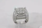 4 Ct Round Cut Moissanite Men's Cluster Engagement Ring Real 925 Sterling Silver