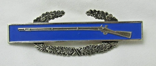 Vintage WWII 3" Rifle Military Pin Blue Marked Sterling Brooch Marksman WW2