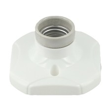 Holder E27 Hot Base Heat Abs White Light Bulb Round Ceramic Glazed Lamp Socket