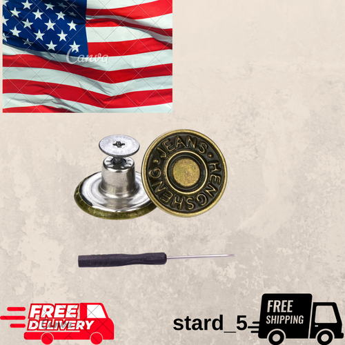 15 Sets Replacement Jeans Buttons, 17mm No-Sew Nailess Removable Metal Jeans But - Picture 7 of 12