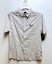 RVCA Men's S/S Woven Shirt - Antique White - Medium - NWT