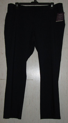 NWT WOMENS ROZ & ALI SMART FIT NAVY BLUE DRESS PANT W/ POCKETS  SIZE 16W SHORT