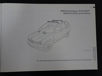 Manual roof rack BMW X5 E53 profile 2000 manual instructions