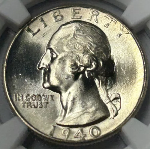 1940 P Washington Silver Quarter NGC MS65
