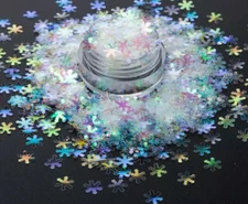 Solvent resistant Rainbow SNOWFLAKE glitter Nail Art•Face•Festival•Craft 1TSP