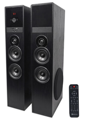 Rockville TM80B Black Home Theater System Tower Speakers 8" Sub/Bluetooth/USB - Picture 1 of 10