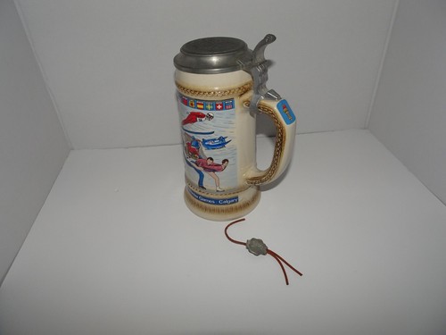 1988 Anheuser Busch Winter Games Calgary Official Olympic Collectors Stein - Picture 4 of 16