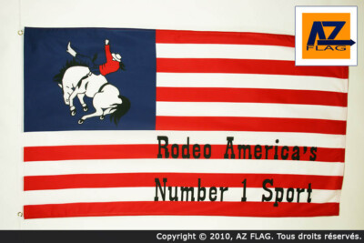 USA WITH RODEO FLAG 3' x 5' - US - AMERICAN FLAGS 90 x 150 cm - BANNER 3x5 ft Hi