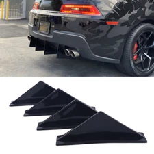4x Rear Bumper Diffuser Shark Fin Spoiler Lip Wing Splitter ABS For Chrysler 300