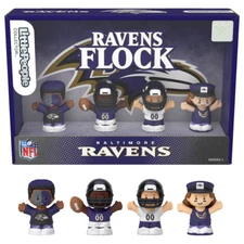 Fisher Price Little People BALTIMORE RAVENS FLOCK 4 Pc NFL Collectors Set New!