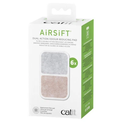 Catit AiRSiFT Dual Action Pad 6er-Pack für Katzentoiletten, Geruchsfilter - Bild 1 von 4