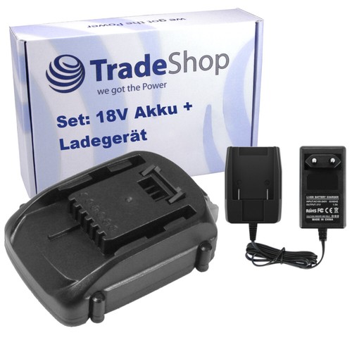 Trade-Shop 2-in-1 set: Li-Ion accu 18V / 2000mAh oplader incl. voeding compatibel met Gardena 8025-20 Comfort wandslangbox 35 Roll-up Automatic Li