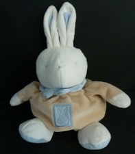 *. DOUDOU PELUCHE BOULE KLORANE LAPIN marron beige bleu blanc TRES BON ETAT