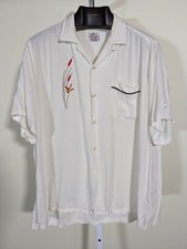 Palm Springs By Elton Vintage 50s Loopneck Embroidered Shirt XL Rockabilly