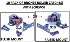 10 Pack! Double Roller Cabinet Door Catch Latch Oil Rubbed Bronze RV Boat Screws