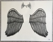 Tattoo Studio Shop Flash Single of Angel Wings Feathers 11 X14 Print