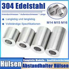 Distanzhülsen 304 Edelstahl M14 M15 M16 Abstandhalter Distanzbuchsen Distanzring