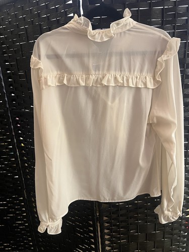 Alannah Hill White Silk Blend Pussycat Bow Shirt Blouse 12-14 - Picture 10 of 13