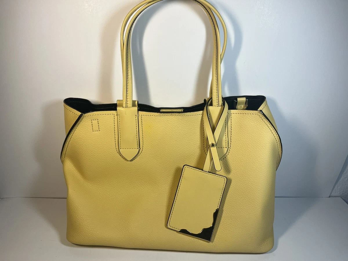 Calvin Klein Jacky Leather Tote / Handbag Yellow Designer Bag