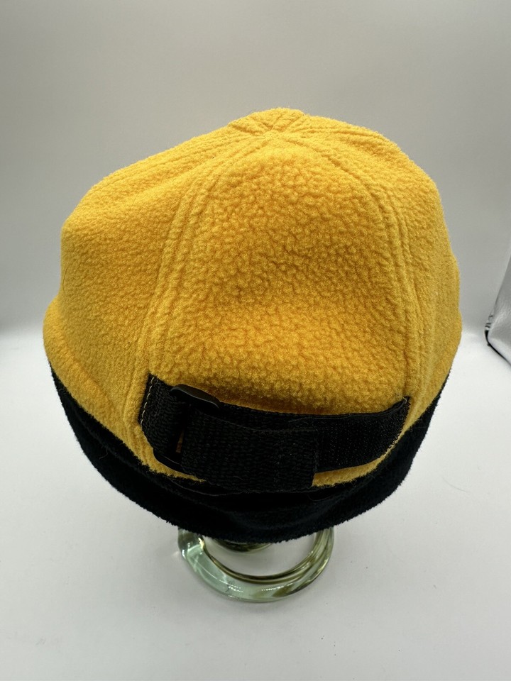 LL Bean Polartec Fleece Trapper Hat Yellow Ear Flap USA Made Size Small