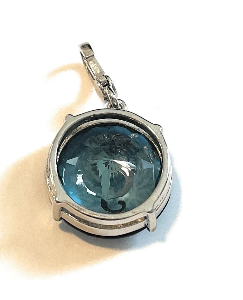 Juicy Couture Grande Solitario Azul Cristal Estrás Dije - Logo Incrustado Nuevo en Caja Foto 4 de 4