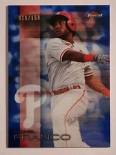 2016 Topps Finest Baseball Blue Refractor Maikel Franco Philadelph Phillies /150