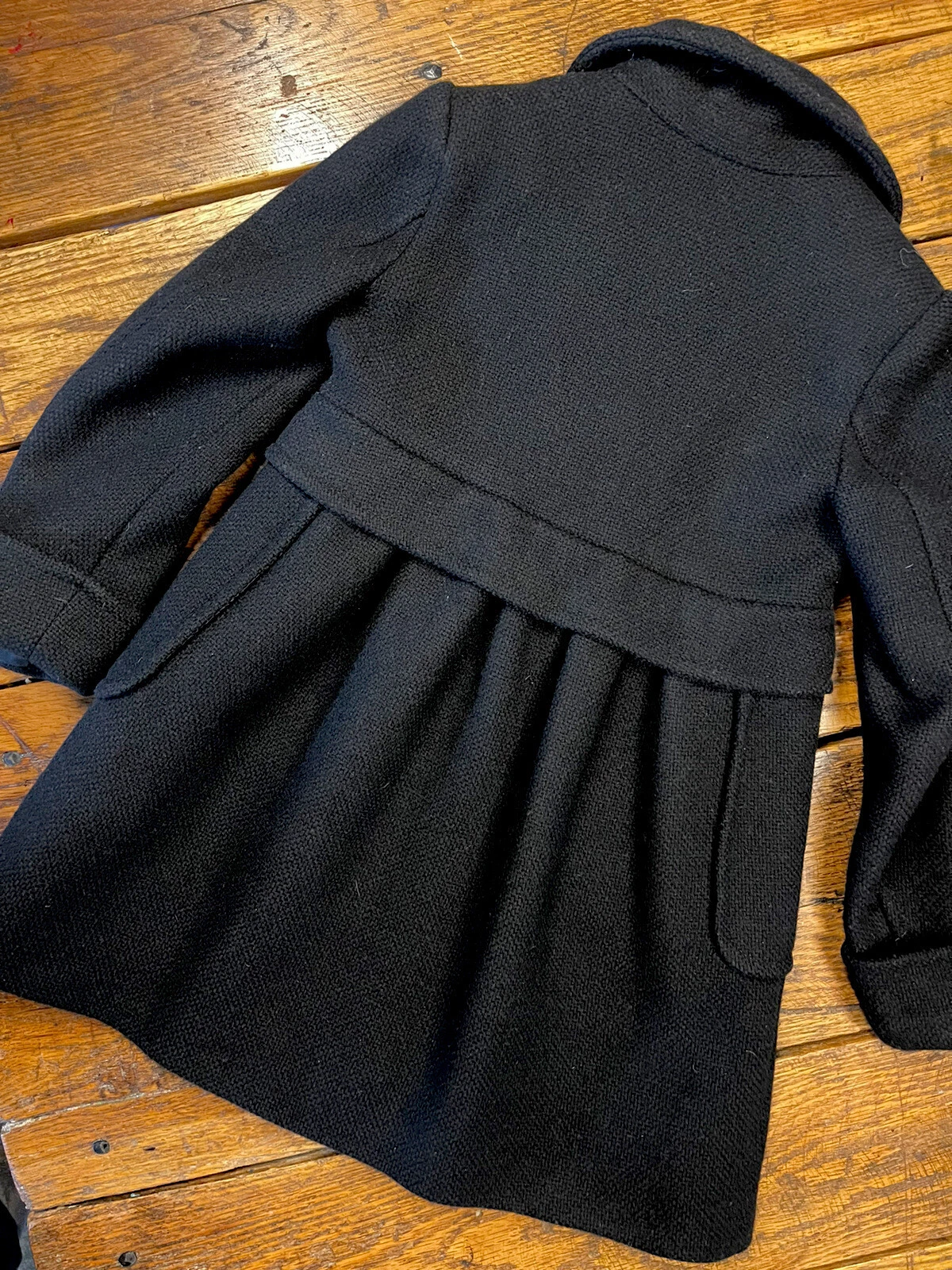 Abito bambino 4 GUCCI lana nera cashmere inverno morbido 3 bottoni cappotto di pea