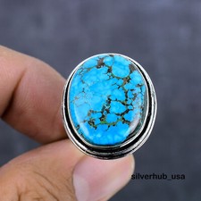 Tibetan Turquoise 925 Sterling Silver Mother's Day Ring Jewelry Size-9.25"SA-139