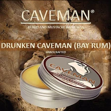 CAVEMAN™ Natural Beard & Handlebar Wax Mustache Beard Balm Bay Rum Scent Growth