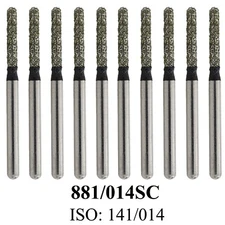 Dental Diamond Burs FG Round End Cylinder Bur 881/014SC Super Coarse Black