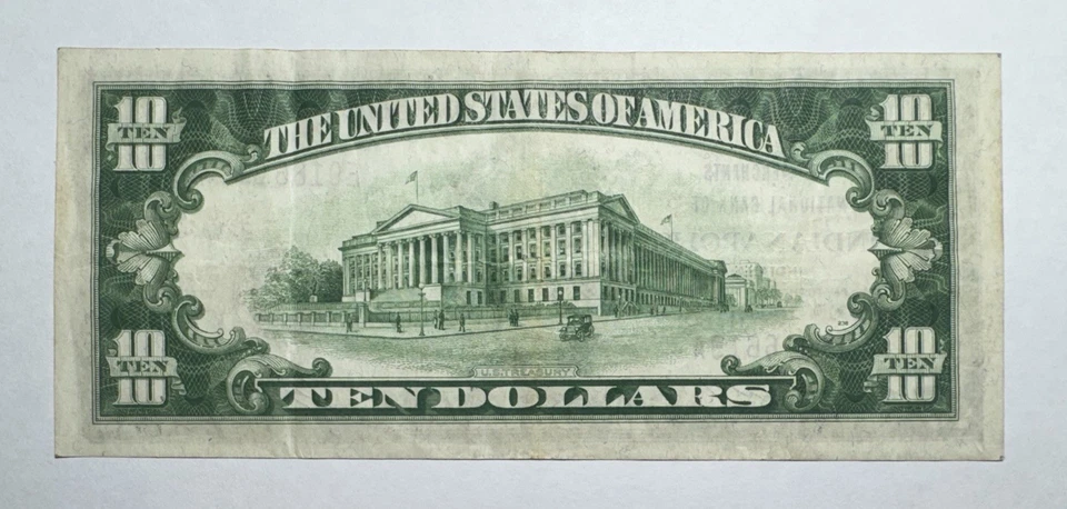 1929 $10 The Merchants NB Of Indianapolis, Indiana National Currency - Image 2 of 2