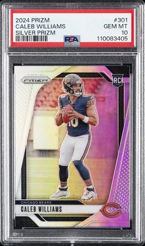 2024 PANINI PRIZM SILVER PRIZM #301 CALEB WILLIAMS PSA 10