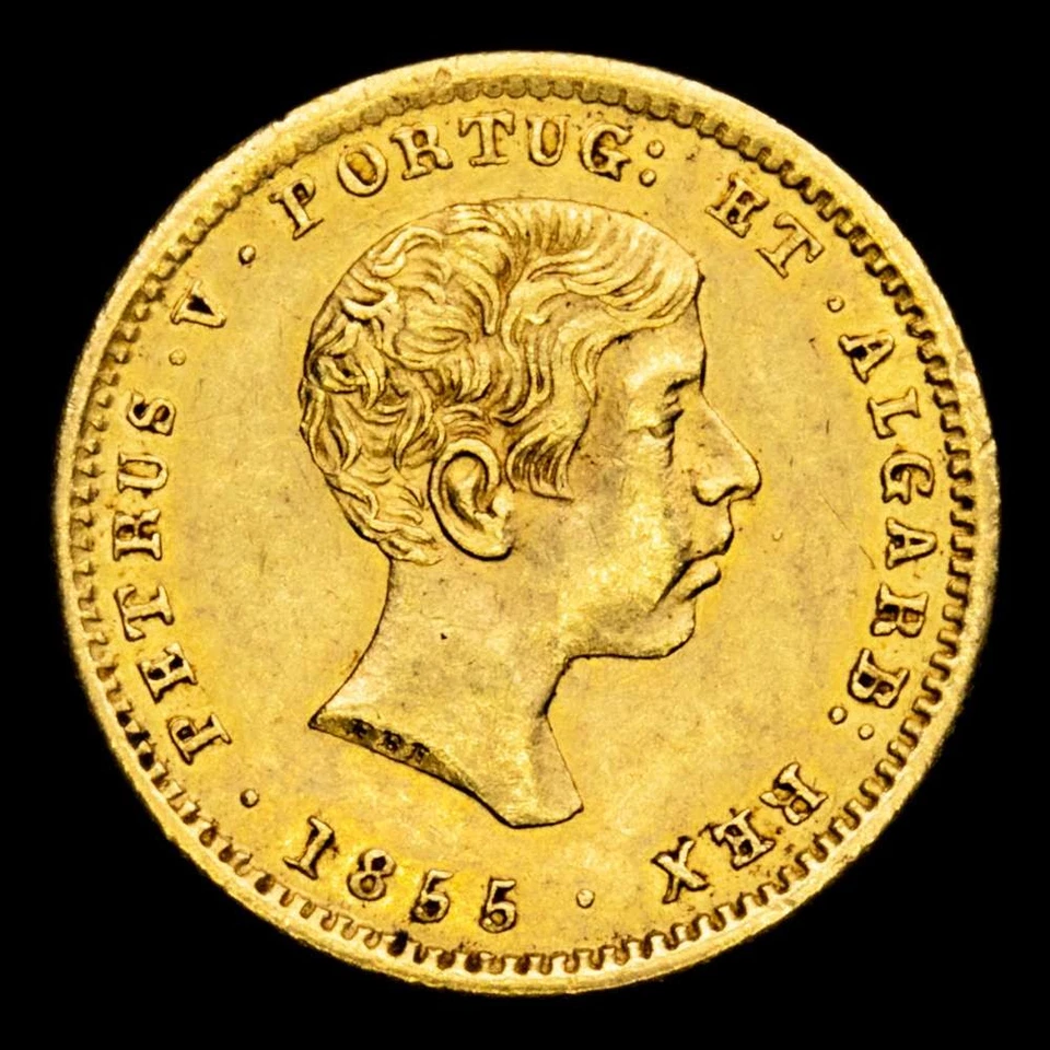 PEDRO V 1000 Reis (1,76 gg) 1855 Lisboa Gómez 09.01; KM 495; Friedberg 149 MBC - Image 2 of 3