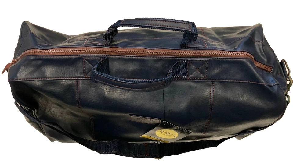 Yves Saint Laurent YSL Opium For Men Blue Leather Weekender Bag 18.5" NWT - Image 2 of 4