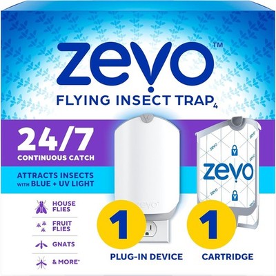 Mess-Free Indoor Flying Insect Trap with Blue & UV Light   Includes 1 Cartridge