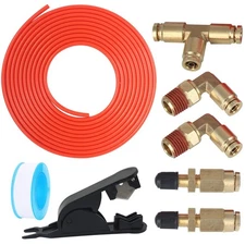 Air Line Service Kit for Air Spring Bag Suspension with Fittings, 20 FT PU Ho...