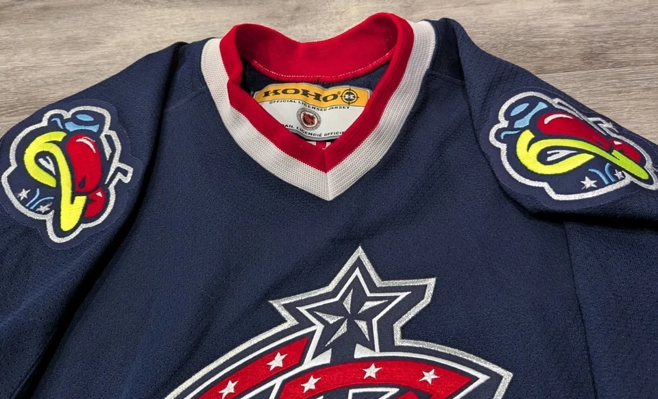 Vintage Columbus Blue Jackets Jersey Youth Large/XL Navy NHL Hockey Koho - Image 4 of 4