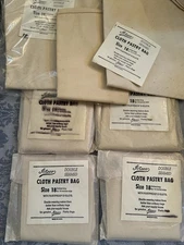 8 Vtg Reusable Pastry Piping Bags 18 & 14” Canvas Cake Decorating Double  Seams