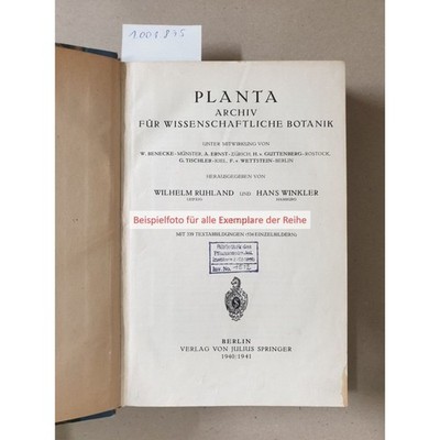 (35. Band) Planta. Archiv für wissenschaftliche Botanik : Verlag von Julius Spri