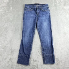 Joes Jeans Womens 25x23 Blue Denim Stretch Cropped Skinny Mid Rise Whiskered