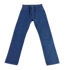 Wrangler Jeans Mens 32x34 Blue 13MWZ Cowboy Cut Made in USA Rigid Denim