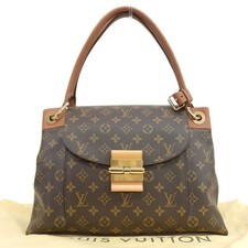 Louis Vuitton Oran Pump M40580 Handbag Monogram Leather Brown Unisex #TYB521