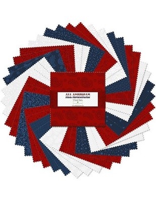 5'' Charm Pack - All American 5 Karat Gems USA Cotton Fabric Precuts M200.20