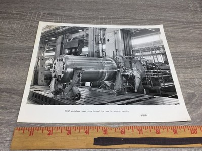 Vintage S5W Stainless Steel Core Barrel Atomic Reactor Photo 8x10 B&W
