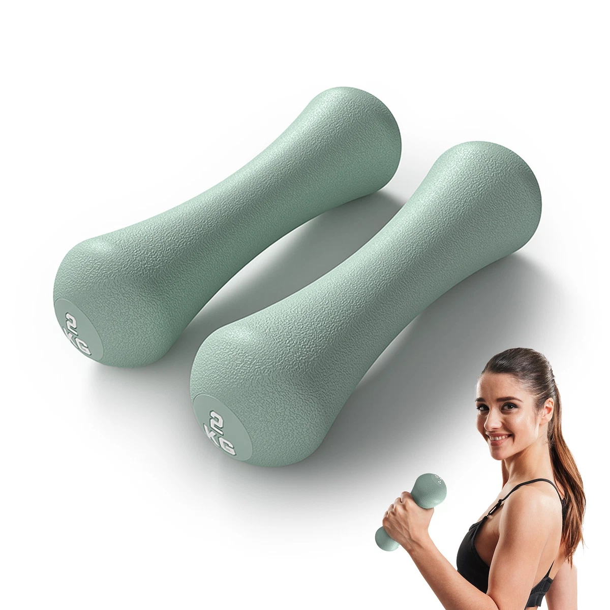 Bone Shaped Neoprene Dumbbells Soft Grip Hand Weights Exercise Dumbell Home Gym
